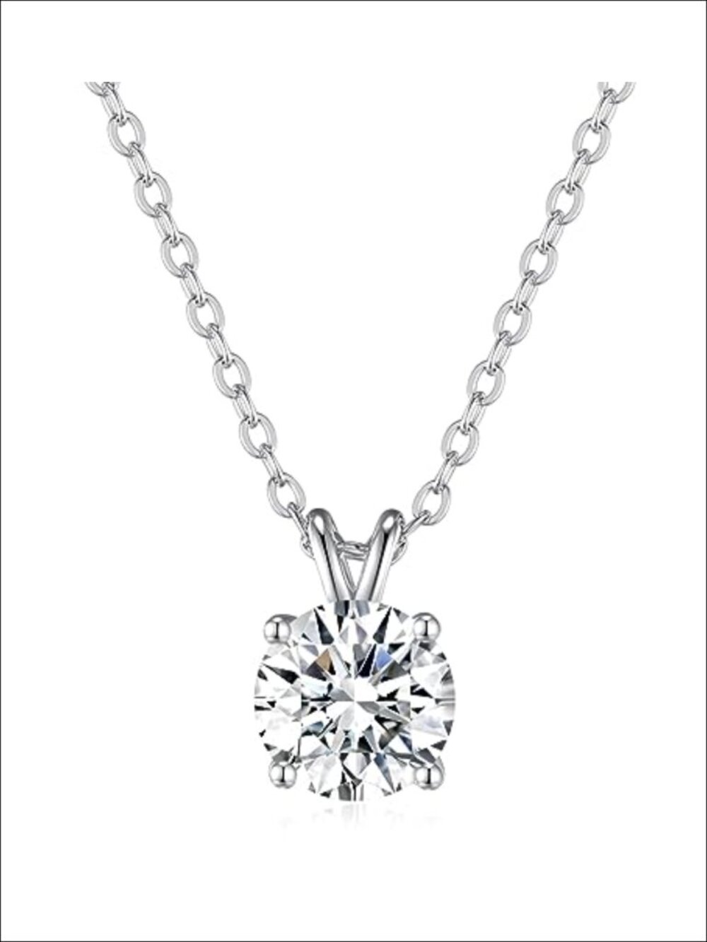 Moissanite Pendant Necklace 925 Sterling Silver Gold Plated